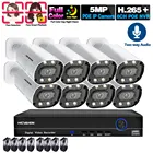 Цвет Ночное видение IP камера видеонаблюдения Камера безопасности Системы комплект 8CH 5MP NVR наружного видеонаблюдения ip-камеры с питанием по POE Камера s Системы