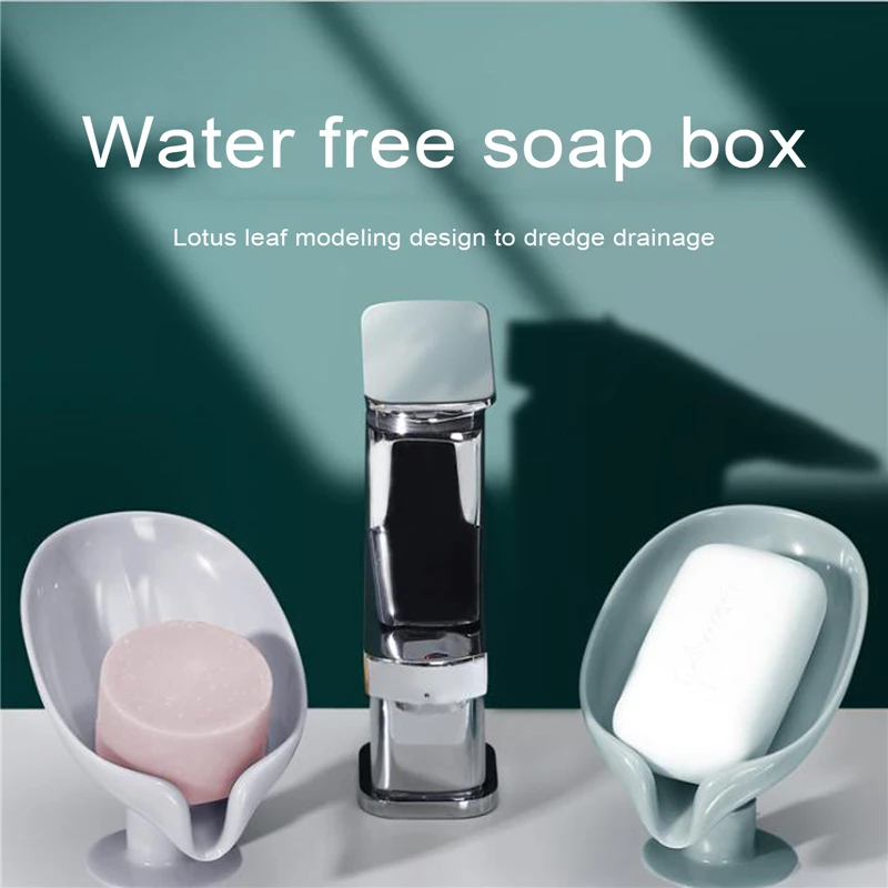 

Soap Dish Holder Leaf Shape With Diversion Hole 45° Scientific Angle Powerful Sucker Decoration With Hot Sale