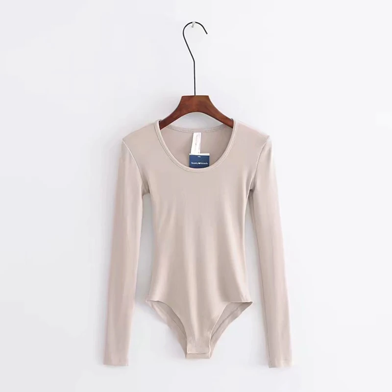 GOPLUS Bodysuit Women Sexy Club Long Sleeve Skinny Playsuits O-neck Bodysuits Monos Body Mujer Top Femme Manche Longue C10824