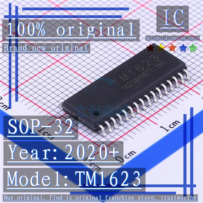 2020 + 100 абсолютно новый оригинальный 10 шт. 50 TM1623 SOP 32 светодиодный чип драйвера