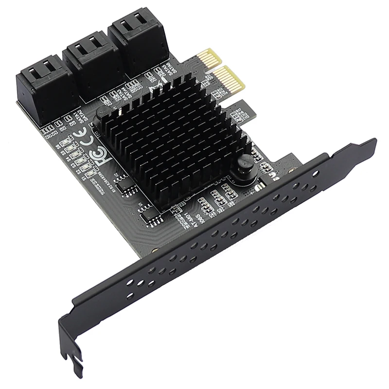 Адаптер PCIe SATA 6 портов 3 0 III плата расширения PCI express x1 e SATA3 контроллер