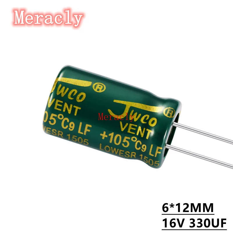 

10PCS 16V 330UF Aluminum electrolytic capacitors Own factory long life High frequency and low resistance best quality 20%