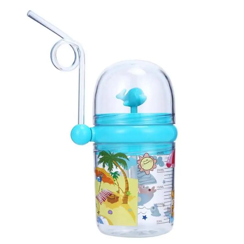 Taza de pulverizaci&oacute;n de agua de ballena, taza de paja antica&iacute;da para ni&ntilde;os, Linda H5V3-3