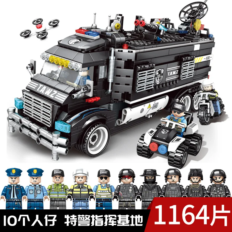 Конструктор черный ястреб для детей специальный танк игрушечный конструктор