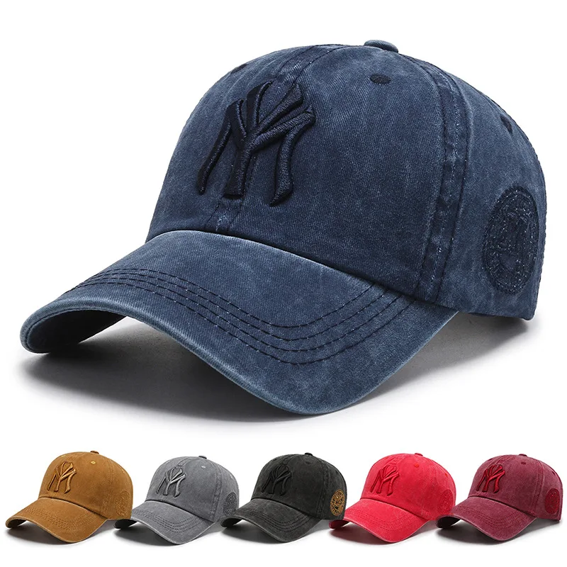 

New fashion retro washed cotton baseball cap MY embroidery unisex spring and summer outdoor sports sun visor hip hop dad hat