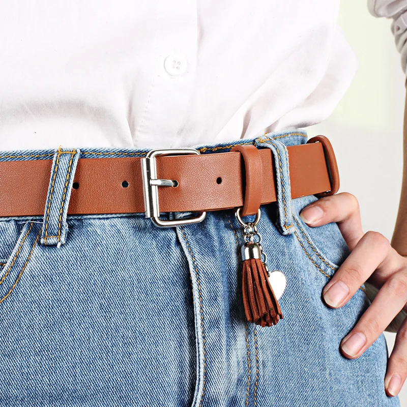 Fashion leather Belt for Women Square buckle Casual Adjustable Belts For Jeans Students Female Waistband
