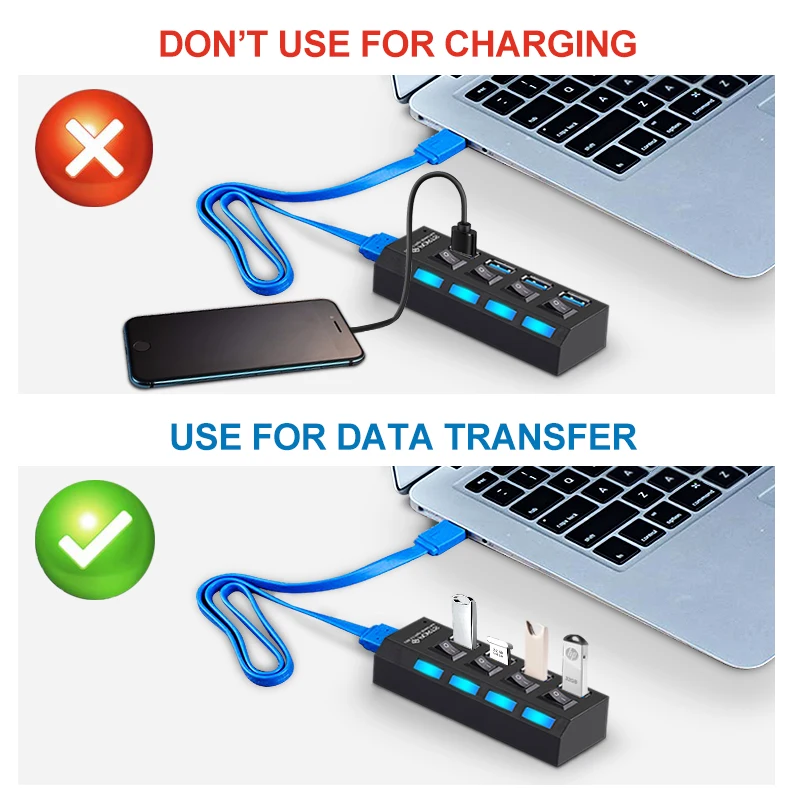 

USB 3.0 Hub USB Hub 3.0 Multi USB Splitter 3 Hab Use Power Adapter 4/7 Port Multiple Expander 2.0 USB3 Hub with Switch for PC