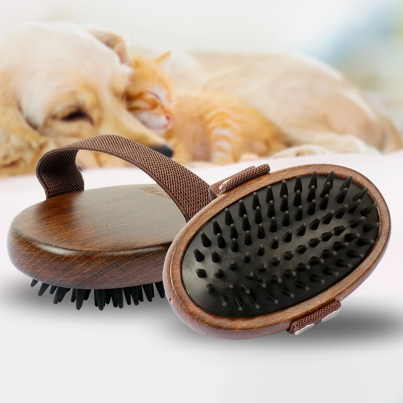 

Grooming Brushing Bathing Premium Handmade Pet Brush Shot Long Hair Dogs Cats Professional Quality Soft Silicone Bristles Combs
