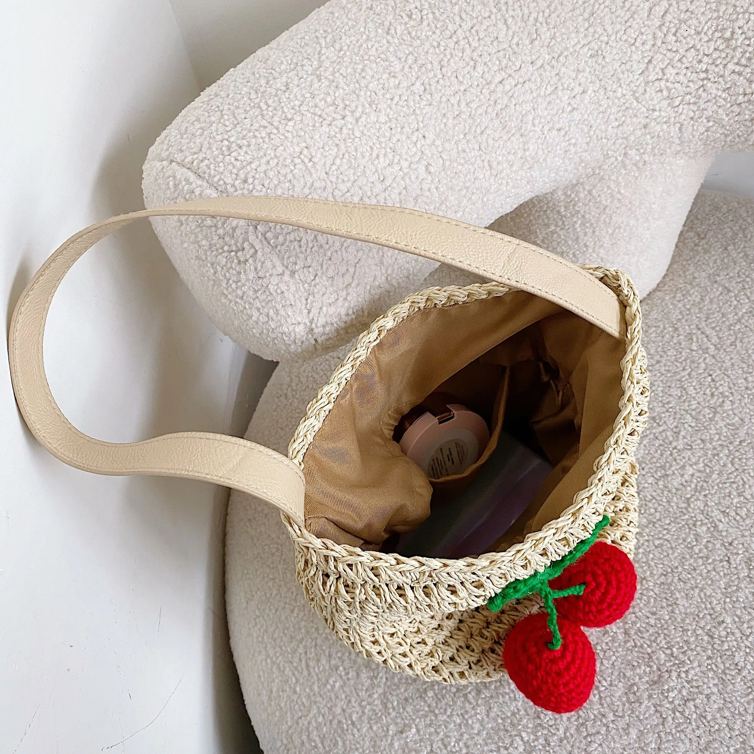 

Yogodlns Small Straw Bucket Bags For Women Summer Crossbody Bags Lady Travel Purses and Handbags Female Shoulder Messenger Bag