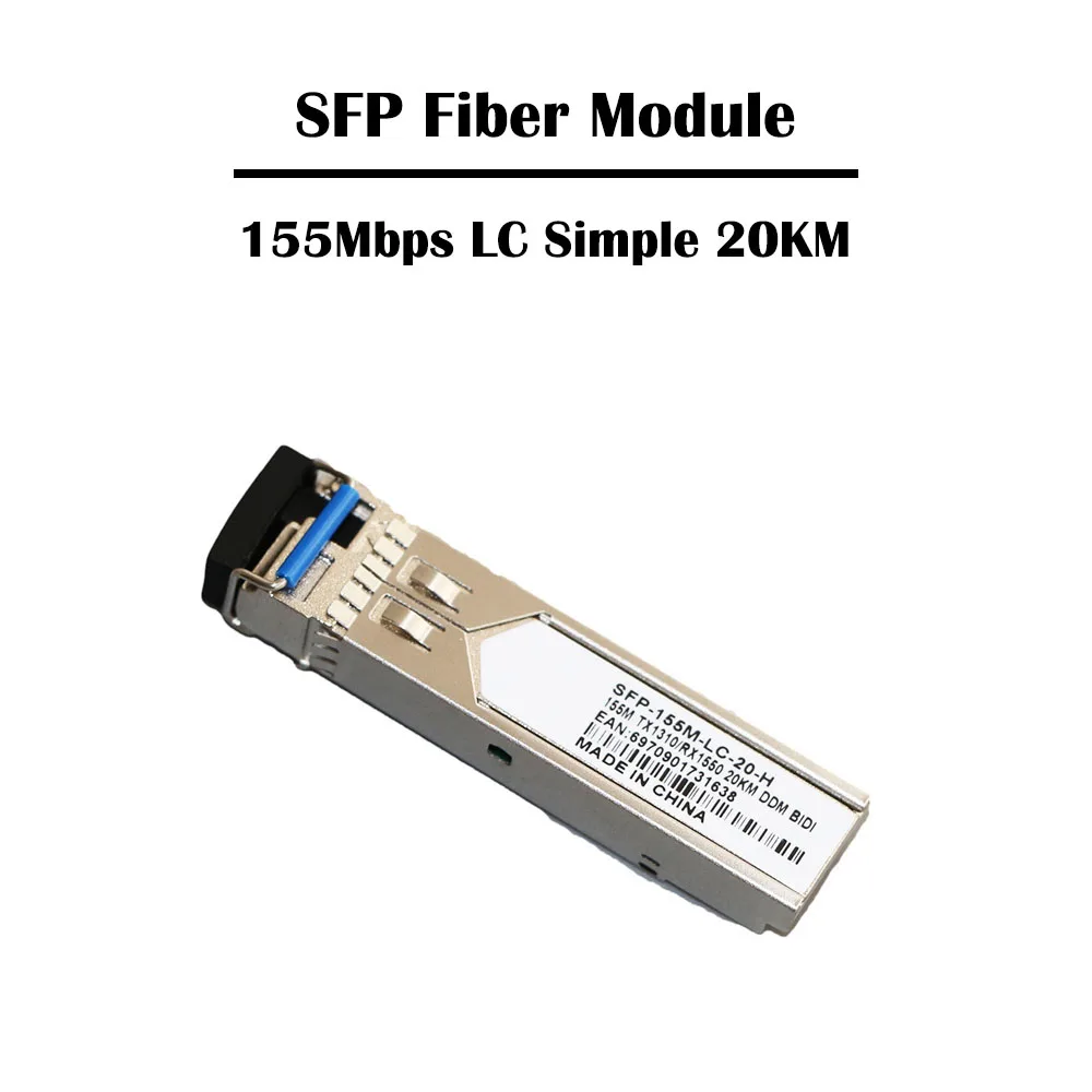 LC Simplex SFP оптоволоконный модуль 155 Мбит/с 20 км/40 км DDM BIDI 1310/1550 SM одиночный режим FTTH