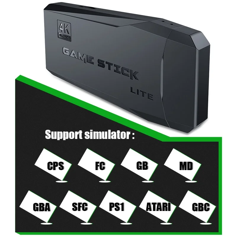 Portable 10k Game 4K TV Video Console With 2.4G Wireless Controller Support CPS PS1 Classic Games Retro | Спорт и развлечения