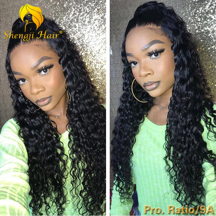 Бесклеевая кружевная передняя часть человеческие волосы парики предварительно