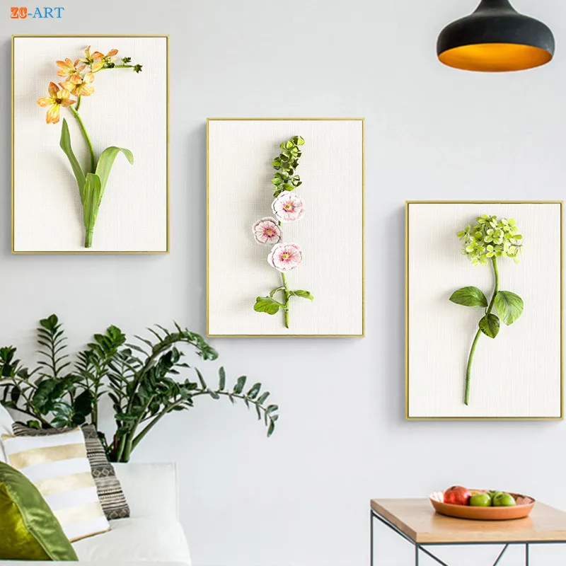 Минималистичный растительный принт Сиреневый цветок плакат для детской картины