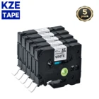 5 шт. 12 мм 231 черно-белые ламинированные прочные клейкие ленты для этикеток, совместимые с Brother Tze-S231 Tze S231 tze s231 для P-touch PT