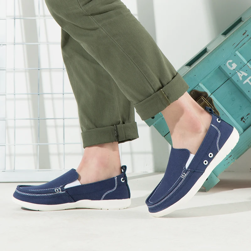 

Outdoor Men Canvas Shoes Men's Fashion Solid Comfortable Casual Shoes Men Lace-up Light Summer Loafers Shoes Plus Size 39-46 w5