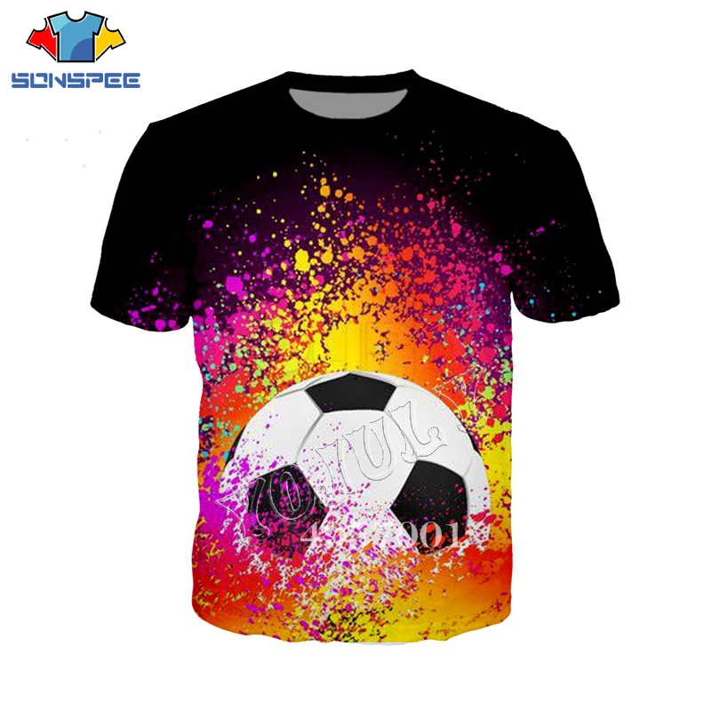 

SONSPEE New Unisex Fashion T-Shirt Novelty Street Wear Short Sleeve Men Football 3D Print t shirt Women O-neck Tee Top Clothes