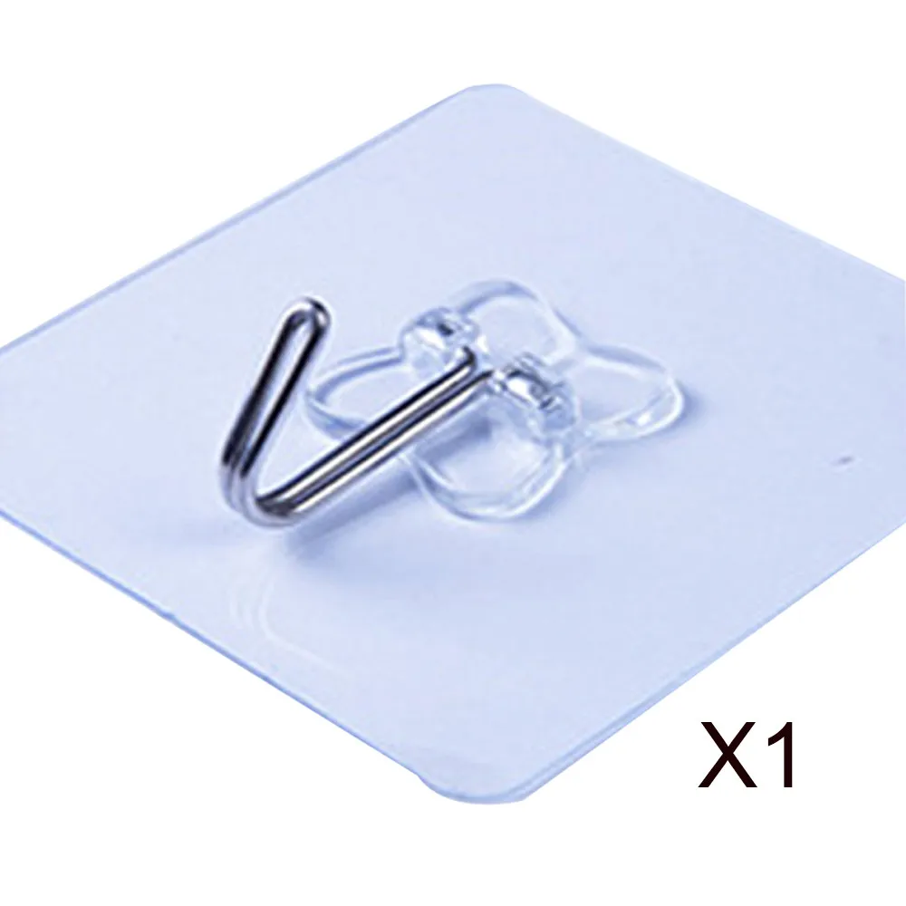 10 шт. крепкие прозрачные крючки на присоске для кухни и ванной 6*6 см Прозрачные