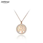 JeeMango богемный Титан Нержавеющая сталь CZ кристалл дерево чокер ожерелье для женщин новый очаровательный кулон ожерелье ювелирные изделия JN19193