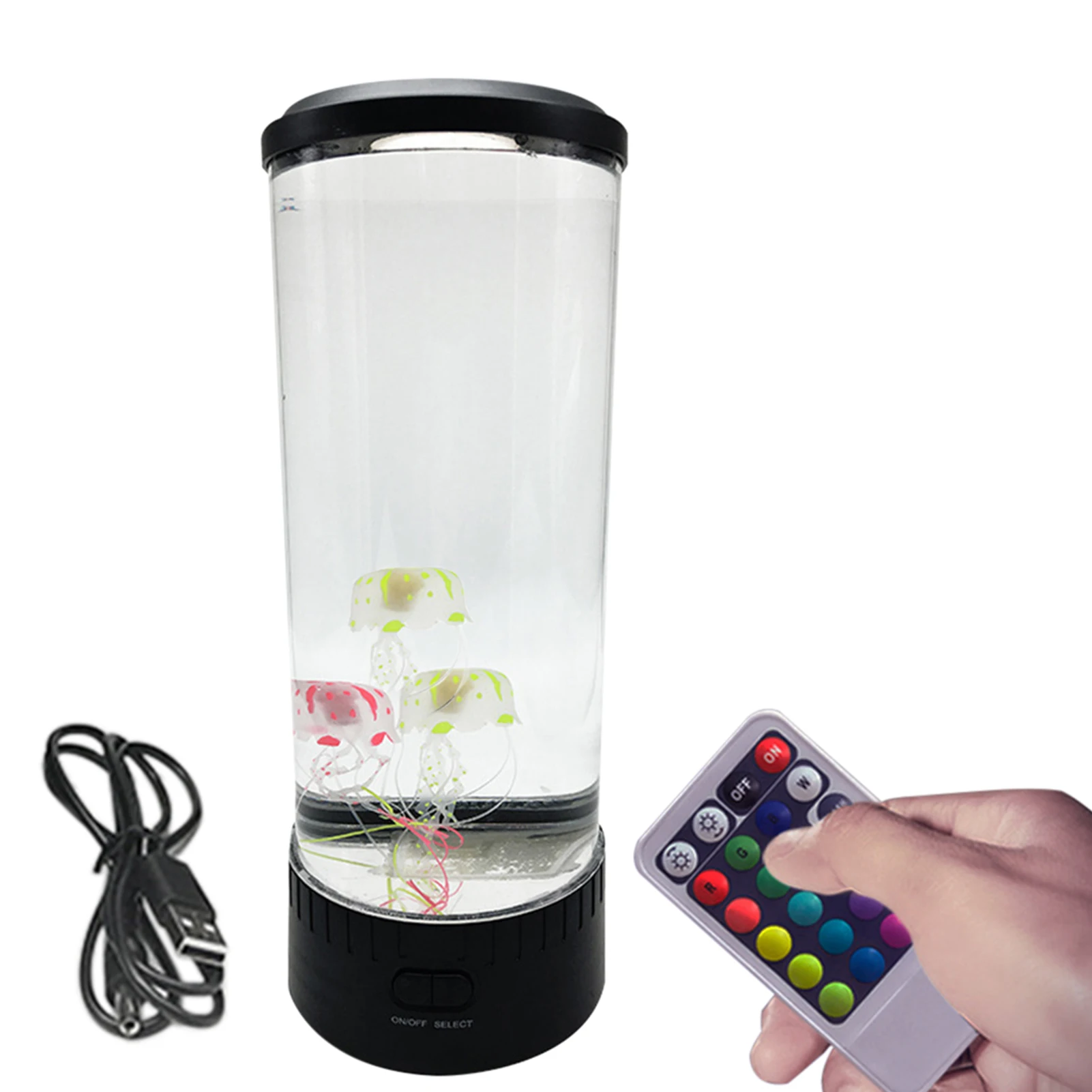 

Color Changing Cute Dimmable Remote Control Home Birthday Night Jellyfish Lamp Aquarium Electric Desktop USB Connection Office