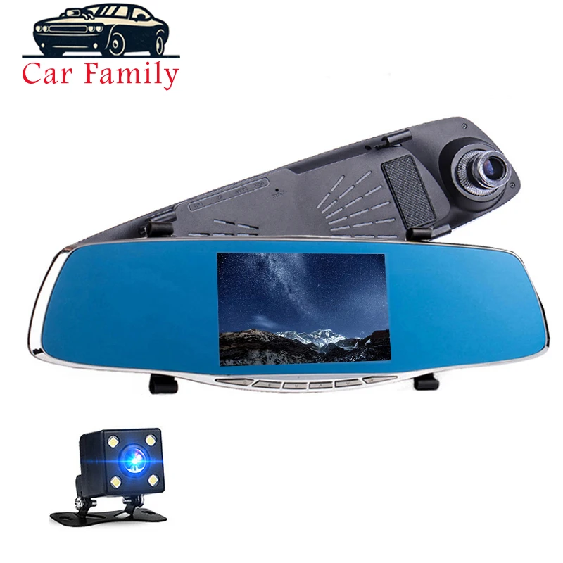 Full HD 1080P Dvr Dash камера 4 3 дюймов зеркало заднего вида цифровой видеорегистратор