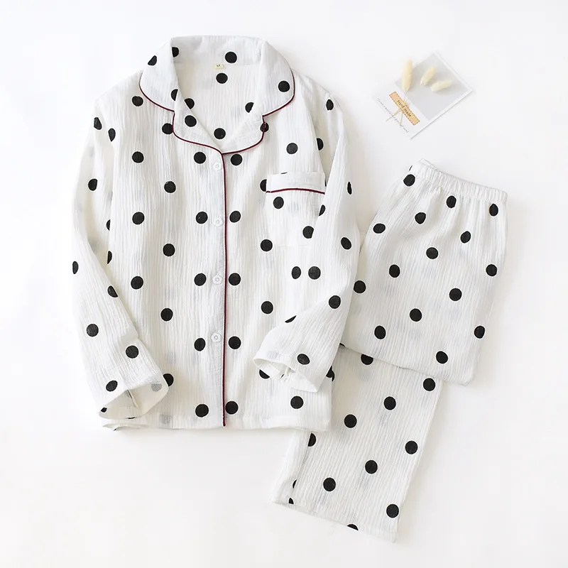 

JULY'S SONG Cotton 2 Pieces Women Pajama Set Autumn Winter Pajamas Full Trousers Printed Sleepwear Cute Casual Homewear Pyjama