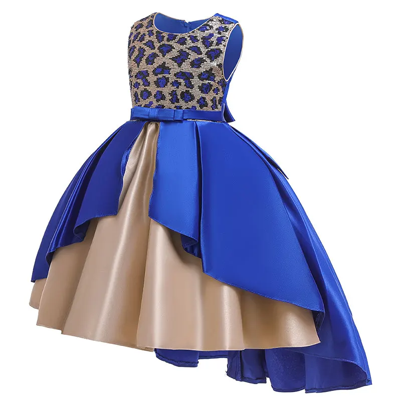 Нарядное платье принцессы для девочек платья выступлений леопардовое без