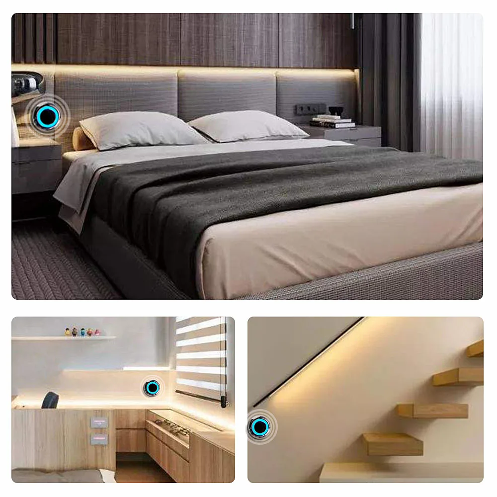 

DC12V LED Strip Dimmable Touch Sensor Switch Waterproof Tape Lamp For Under Cabinet Lights Kitchen Bedroom Closet Night Lighting