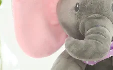 Peek Boo медведь Peek Boo слон мягкие животные плюшевый слон кукла играть музыкальный медведь образовательная интерактивная игрушка для детей - Цвет: Gray pink Elephant