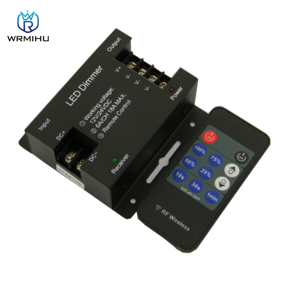 DC12-24V PWM Signal Stepless Dimming Wireless Remote Control 11-Key Steel Dimmer High-Power Engineering Single Color DIM