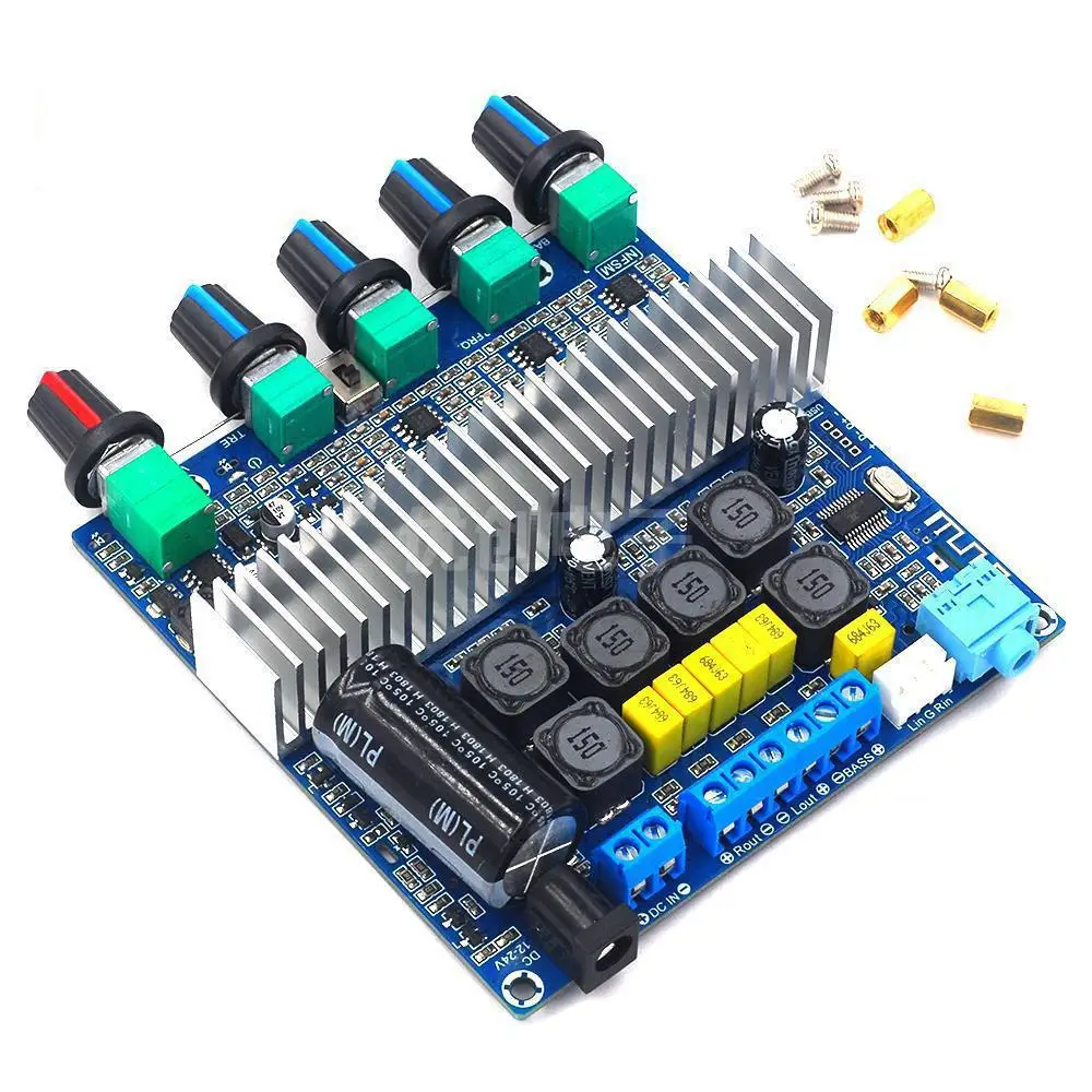 Плата усилителя мощности Hi-Fi с Bluetooth 2 1 каналов стерео-эквалайзер TPA3116D2 Amp 2*50 Вт + 100