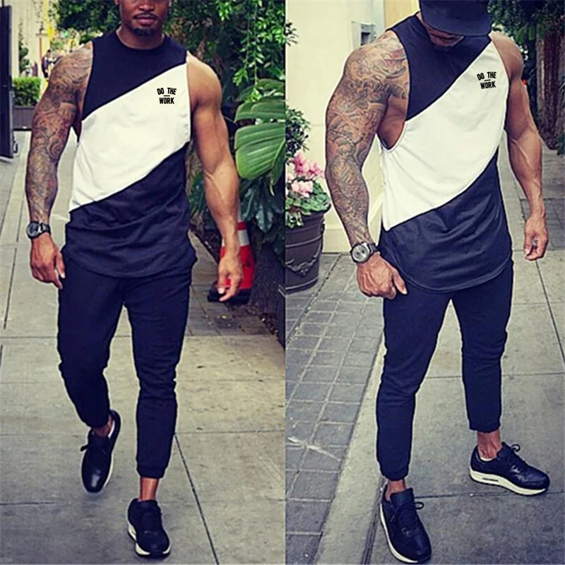 

New Fashion Cotton Sleeveless Shirts Tank Top Men Fitness Shirt Mens Singlet Clothing Bodybuilding Workout Gym Vest Fitness Men