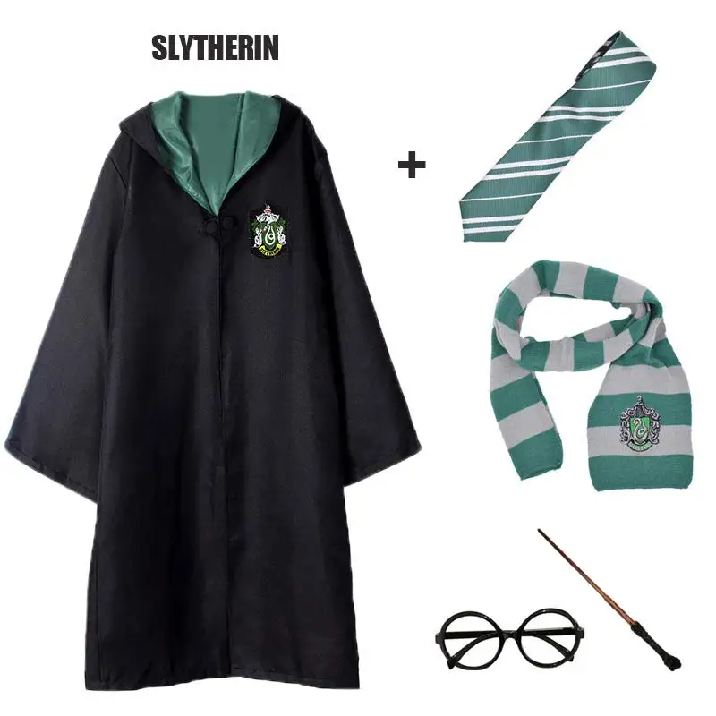 11 Robe Cape Cloak With Tie Scarf Wand Potter Glasses Ravenclaw Gryffindor Hufflepuff Slytherin Costume Adult Potter Cosplay - Цвет: 11