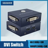 2 port bi direction dvi switch 2x1 splitter 1x2 dvi switch 4k 30hz hdmi compatible switch splitter for pc laptop