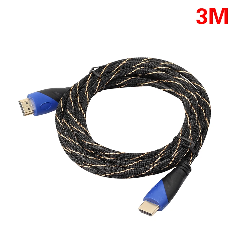 Плетеный кабель HDMI разъем Папа папа позолоченный штекер скорости кабели для