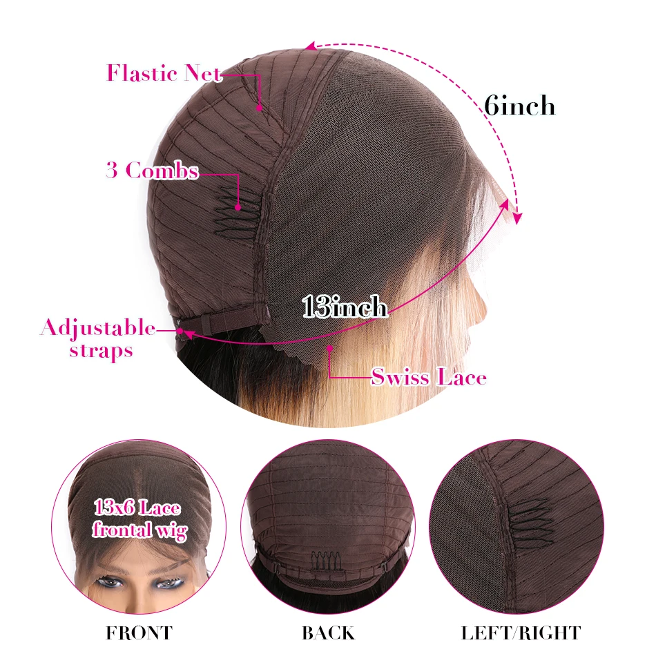 Волосы Unice 13*4 парик из человеческих волос 8 24 &quotOmbre Bob 99J|Парик натуральных на