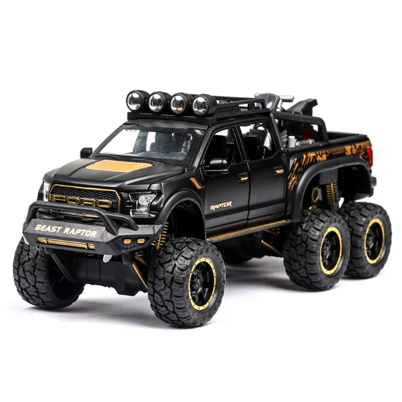 f150 black 1:28 литье под давлением FORD RAPTOR f150 SUV металлическая модель автомобиля игрушечные колеса сплав автомобиль звук и светильник оттягивающийся автомобиль мальчик малыш игрушки vw модель - Цвет: f150 black
