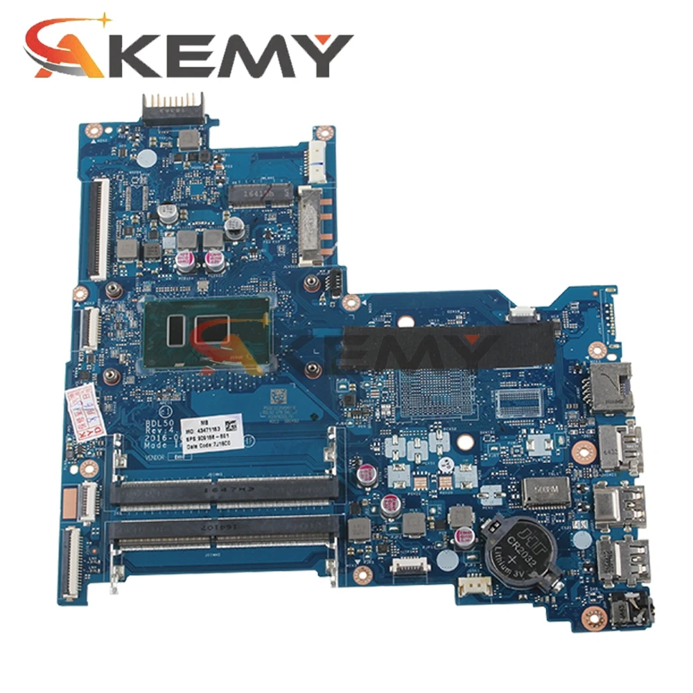 Для HP 15-AY 15-AC 250 G5 BDL50 LA-D704P материнская плата для ноутбука Процессор I3 6100U DDR4 1854939-601 de