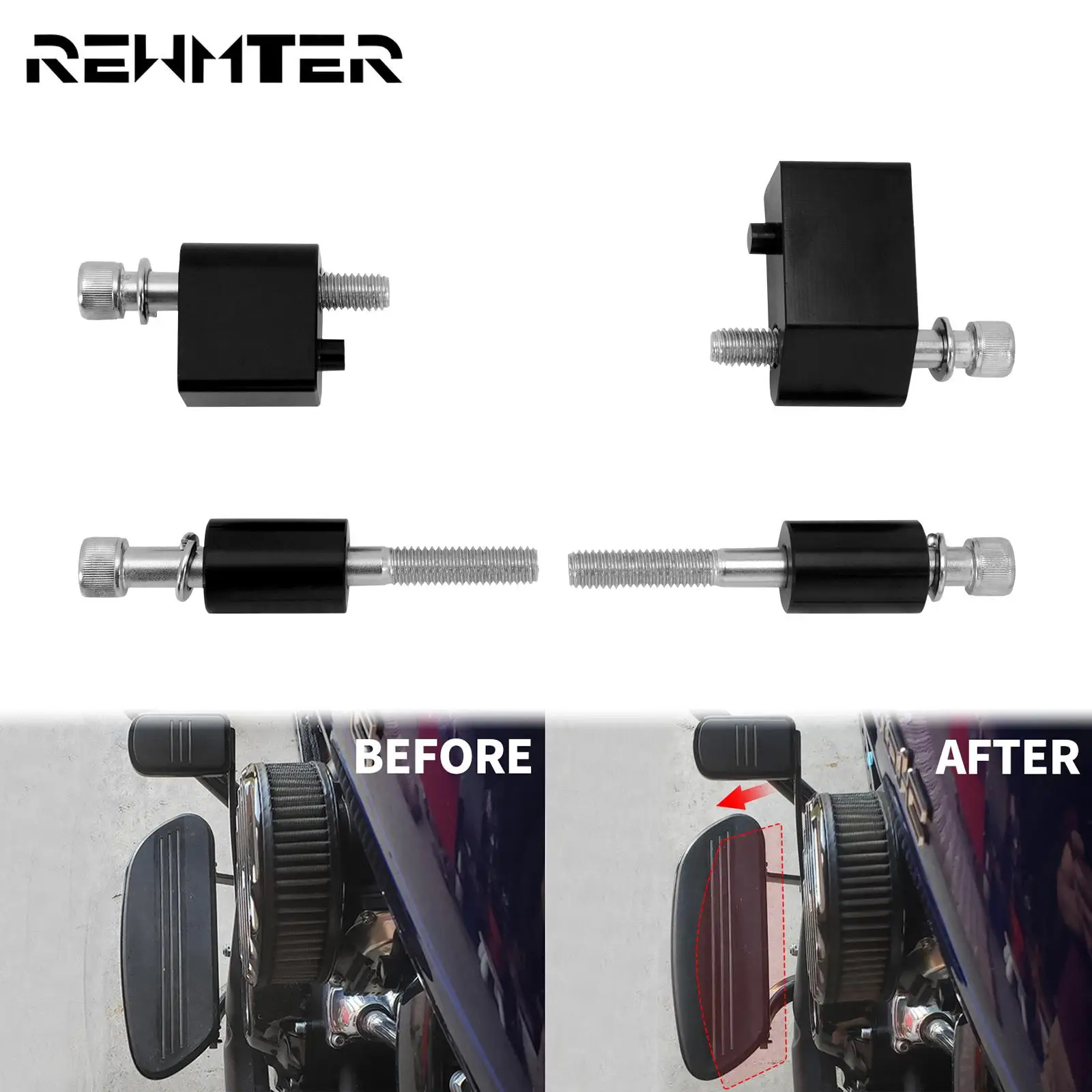

Motorcycle Driver Floorboard Extension Spacer 1-1/4'' Kit Black For Harley Touring Road Street Glide FLHT 09-21 FL Trikes 09-13