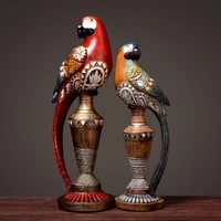 parrot decoration european style living room wine cabinet porch creative retro tv cabinet home high end art decorations