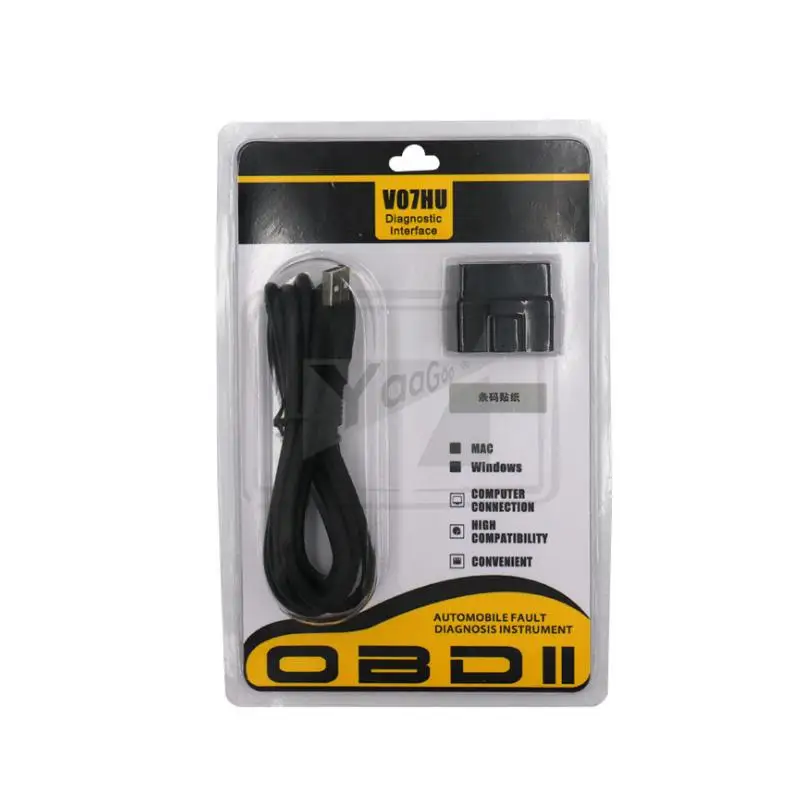 USB OBD2 автомобильный диагностический инструмент для Windows/Mac OBDII протокол ELM327