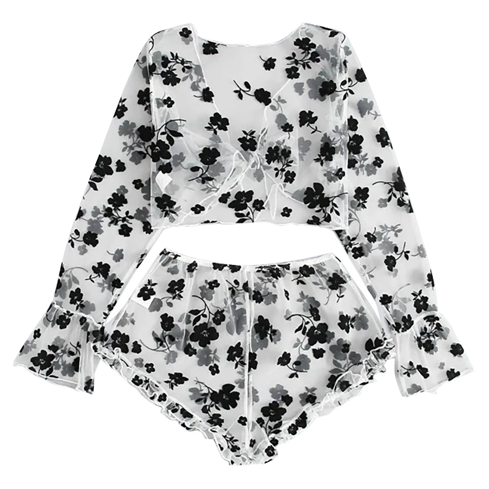 

Лидер продаж, сексуальный комплект нижнего белья, женская мода, Сексуальная кружевная прозрачная Соблазнительная Пижама, сексуальное плат...