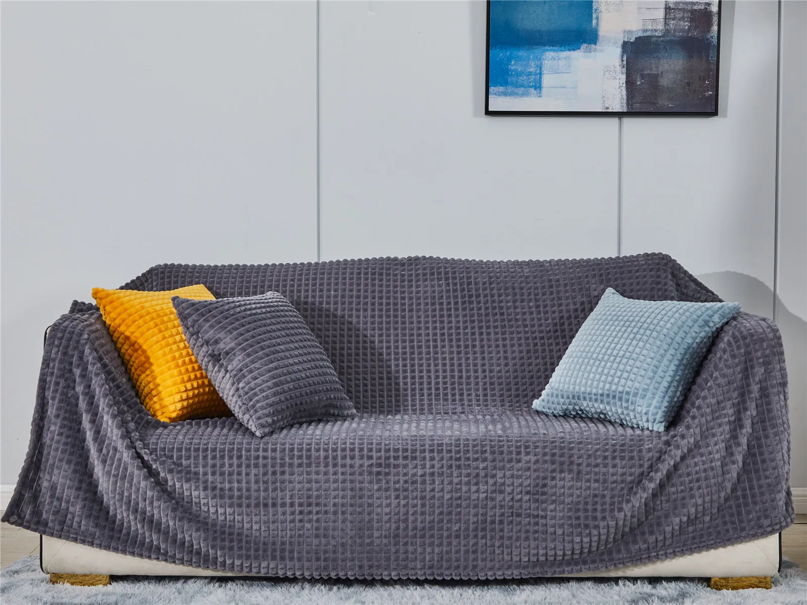 Коралловое флисовое покрывало для дивана плюшевое одеяло кровати детское