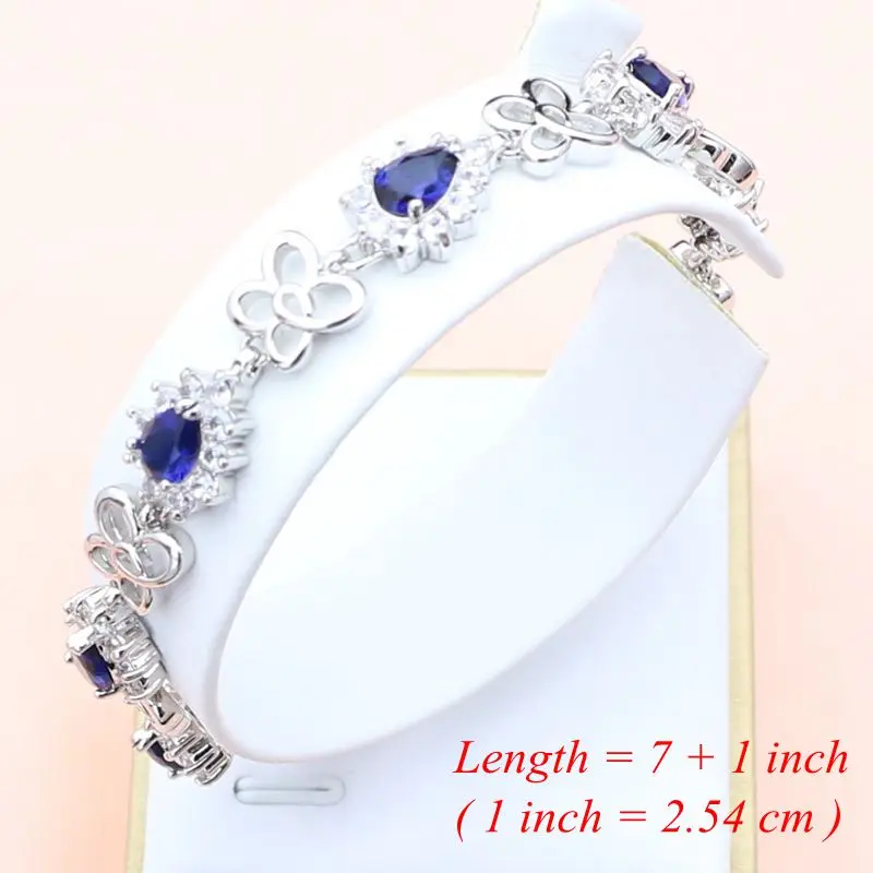 Женские Ювелирные наборы из серебра 925 пробы с голубым Сапфиром И белым топазом