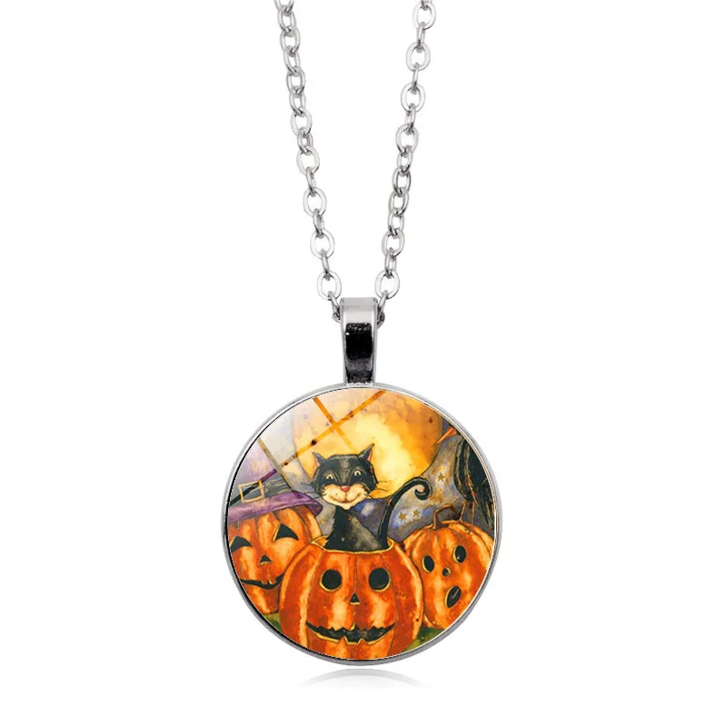Классическое ожерелье с подвеской в виде гримаса кошки летучей мыши черепа тыквы