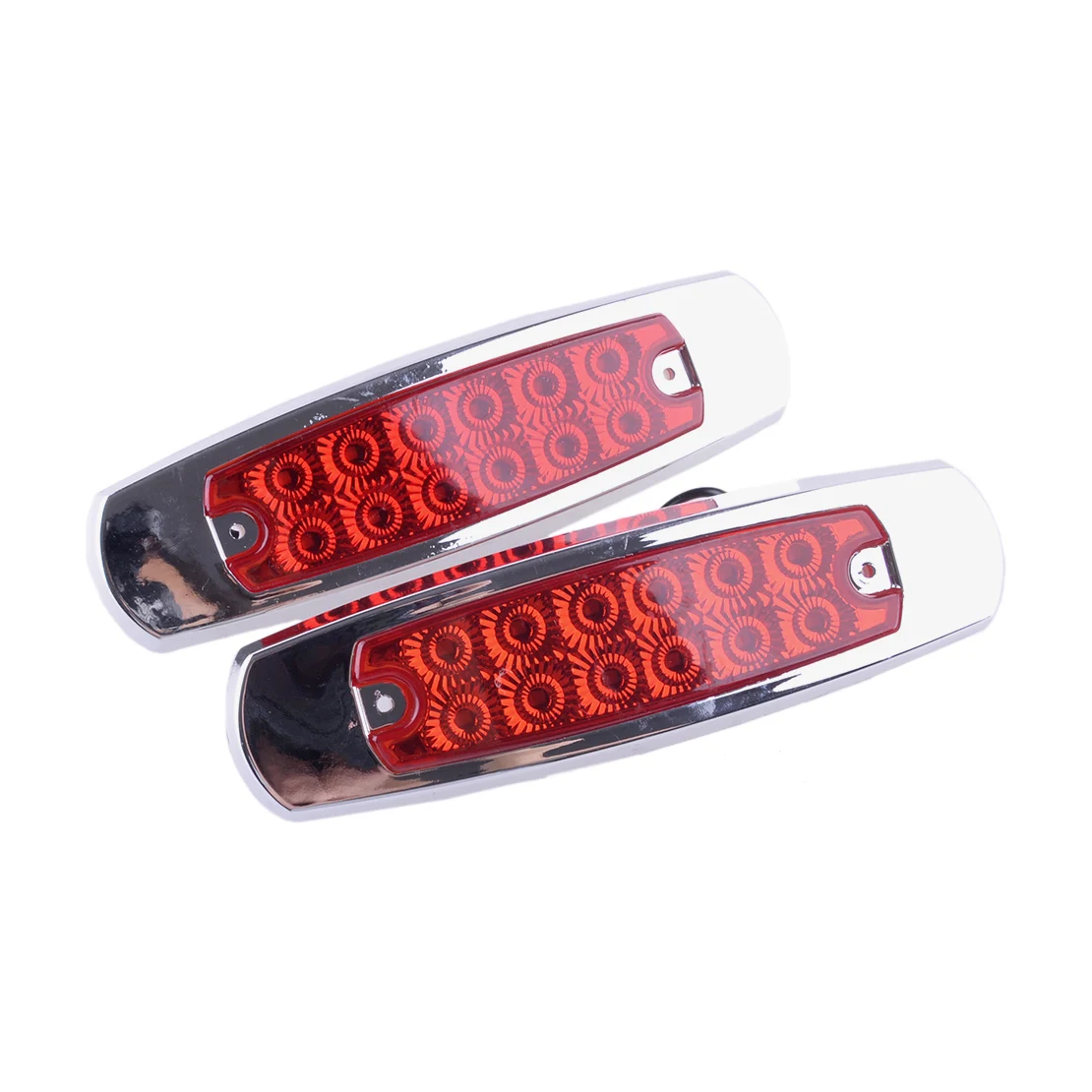 

2Pcs Side Marker Light Clearance LED Lamp Fish Shape 12V Fit for Car Truck Trailer Lorry Dumpers Loaders Tractors Buses