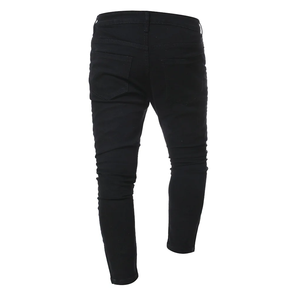 

2020 Men's Jeans New Hole Slim Trousers Denim Elastic Skinny Cotton Male Streetwear Hiphop Personality Male Pencil Pants