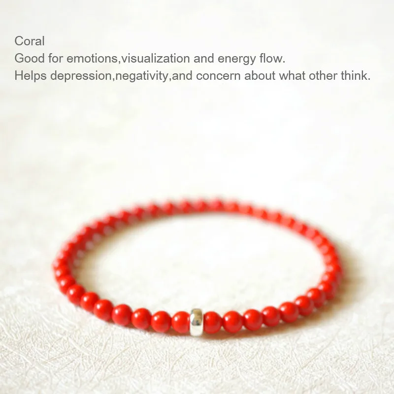 Браслет из серебра 925 пробы с изображением красных кораллов