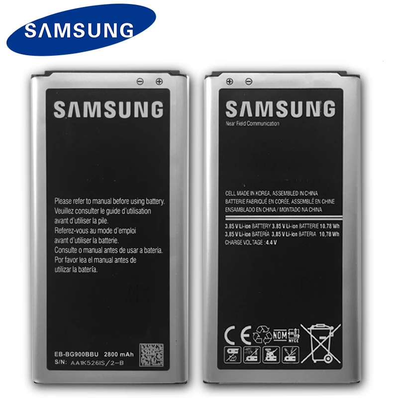 Samsung оригинальный аккумулятор 2800 мАч EB-BG900BBU EB-BG900BBC для S5 G900S G900F G900M G9008V 9006V 9008W 9006W