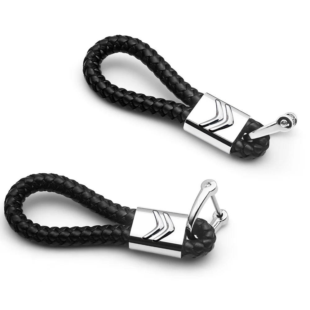 

Car Styling Car Logo Fashion Keychain Metal Leather Auto Interior For BMW E46 E90 E60 F30 Citroen C4 C3 C5 Berlingo Accessories