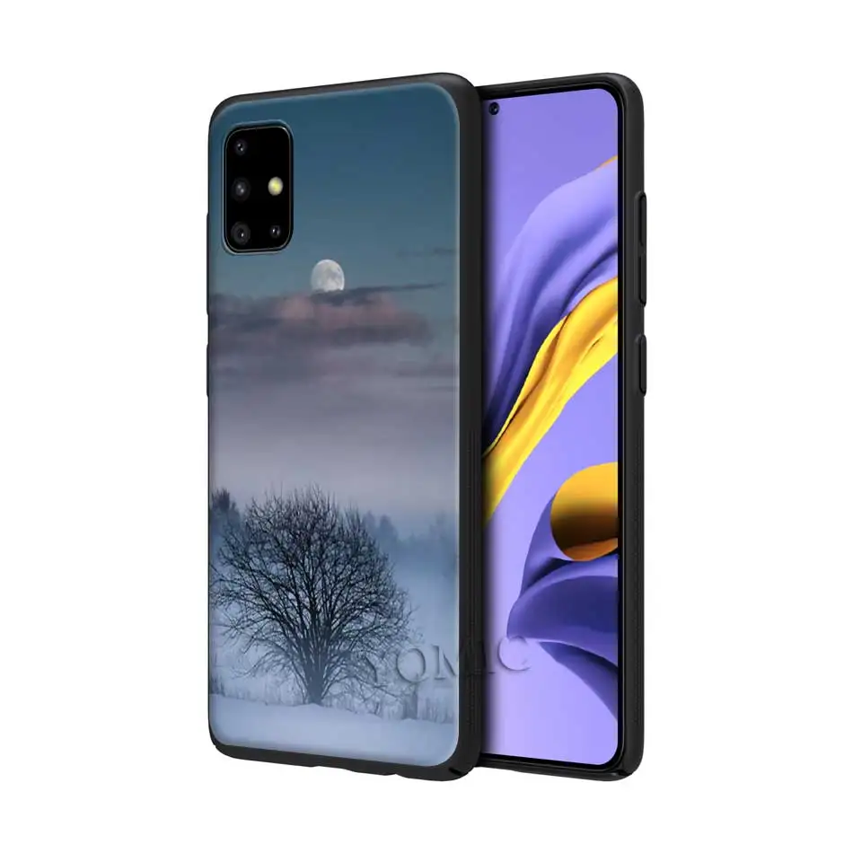 

TPU Case For Samsung Galaxy A51 A50 A71 A70 A10 A20e A30 A40 A31 A21 S A41 A01 A11 A80 Black Cover Mountain Forest Snow Smoke